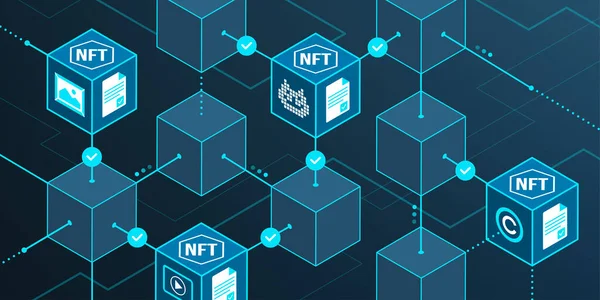 Gettoni Non Fungibili Blockchain — Vettoriale Stock