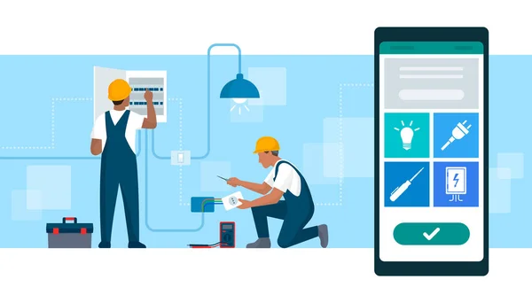 Réservez Électricien Ligne — Image vectorielle