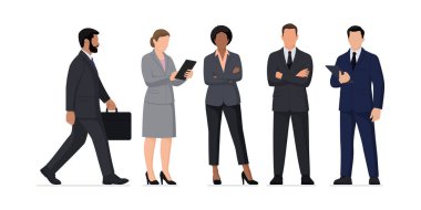 Kurumsal iş adamları bir arada, insan kaynakları konsepti, izole edilmiş.