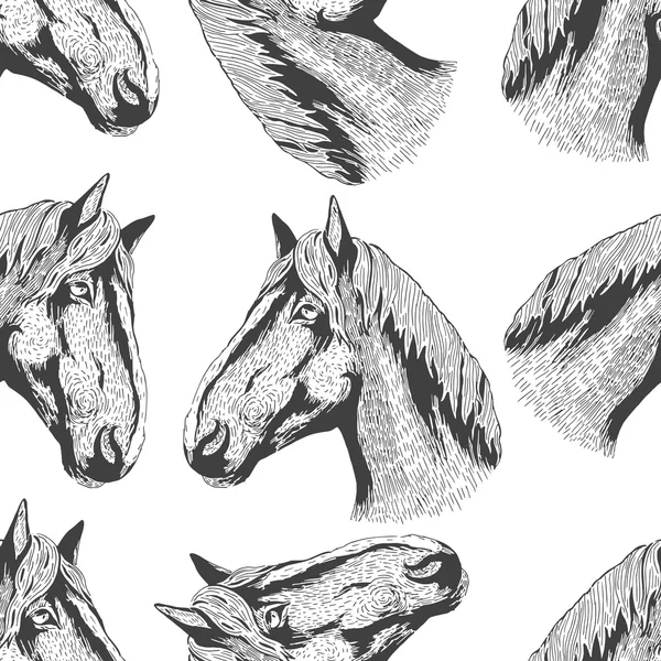 Patrón de cabeza de caballo — Vector de stock
