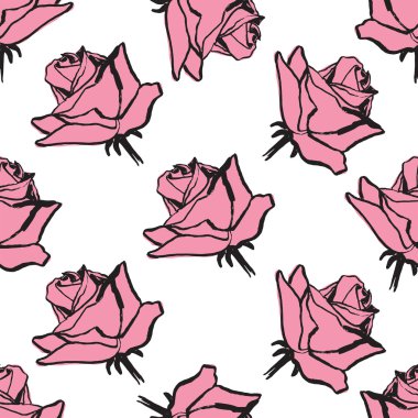 Gül bitki çiçek deseni pembe 