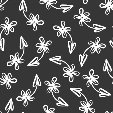 çiçekler siyah beyaz bitkiler yaprakları desen 