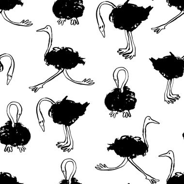 büyük kuş devekuşu desen  