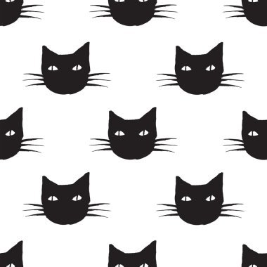 kedi siyah beyaz yüz baş desen