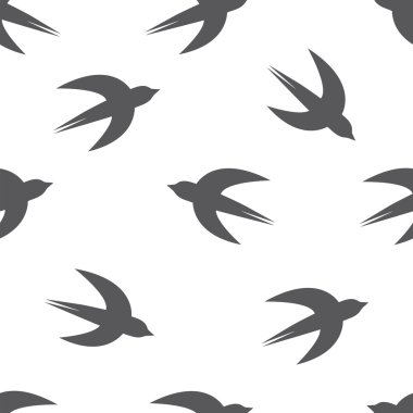 kuş swallow siyah-beyaz desen
