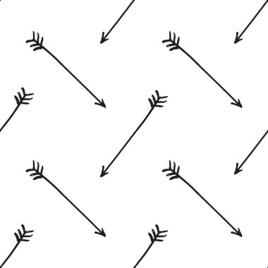 ok siyah-beyaz desen