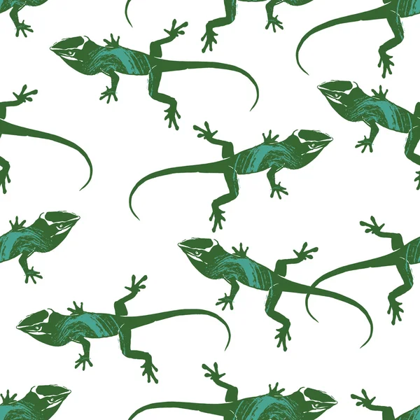 绿鬣蜥动物蜥蜴模式 — 图库矢量图片