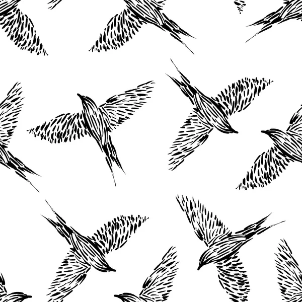 조류 동물 흑백 패턴 — 스톡 벡터