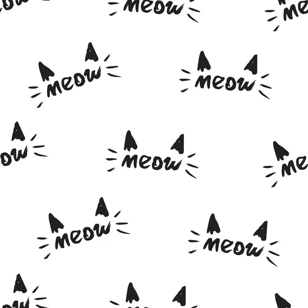 Νιαούρισμα γατάκι γάτες φράση μοτίβο κεφάλι χιούμορ — Διανυσματικό Αρχείο