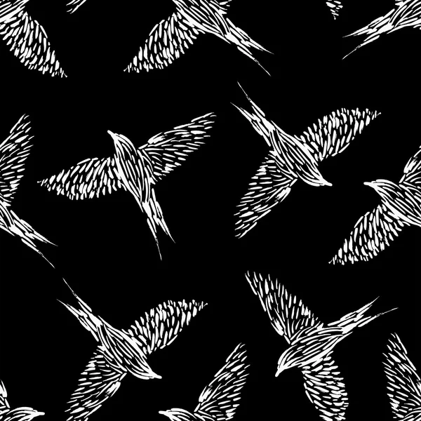 Черно-белый рисунок птицы — стоковый вектор