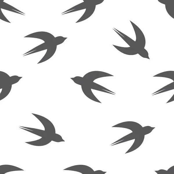 Bird swallow black and white pattern — Stock Vector