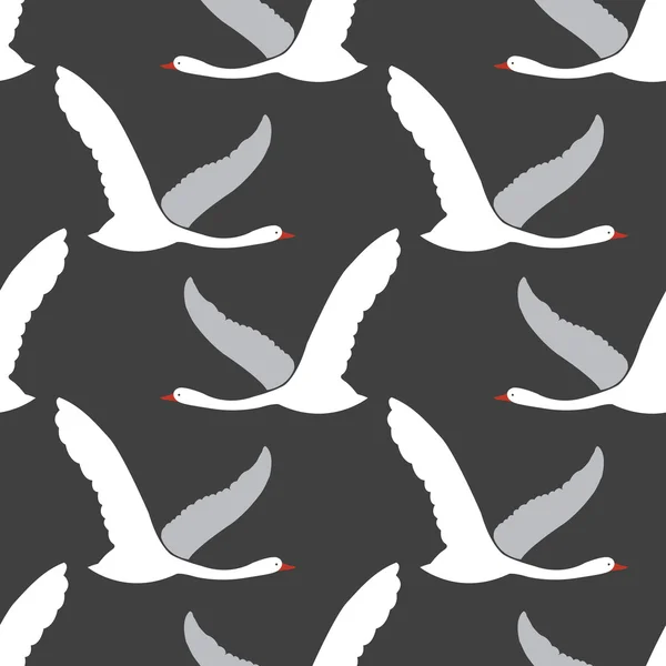 Swan wzory lotu ptaka — Wektor stockowy