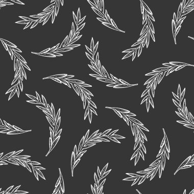 Biberiye dalı desen siyah arka plan