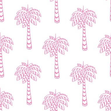 pembe palm bitki deseni 