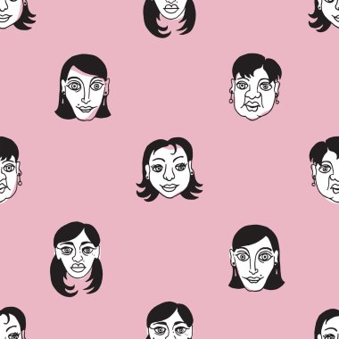 kadın baş model pembe arka plan yüz