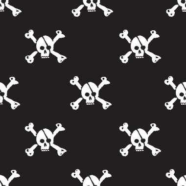 Jolly Roger kafatası siyah ve whitejolly desen 