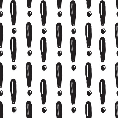 Ünlem işareti siyah-beyaz desen