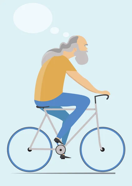 Hombre maduro montar en bicicleta — Archivo Imágenes Vectoriales