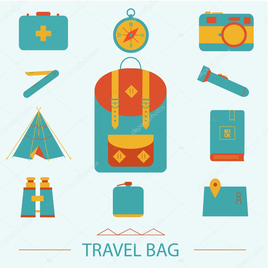 Travel icons set