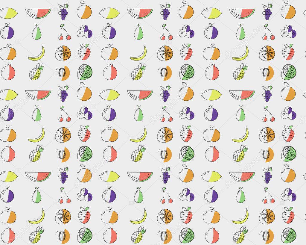 Fruits set pattern