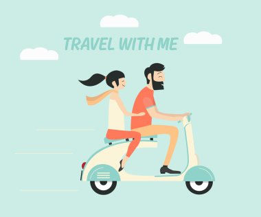 Evlilik çift Scooter üzerinde
