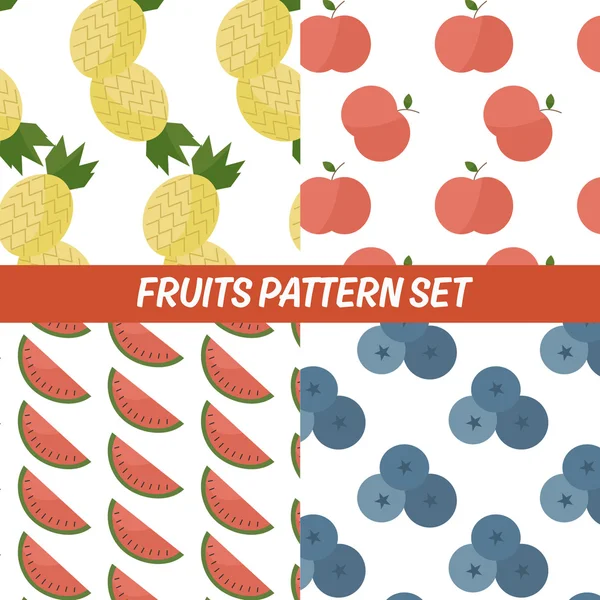 Dibujos animados frutas patrón sin costura — Vector de stock