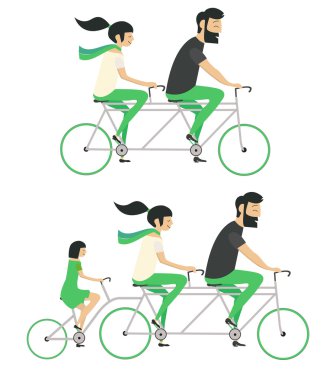 Bisiklet sürme hava balonu genç Çift.