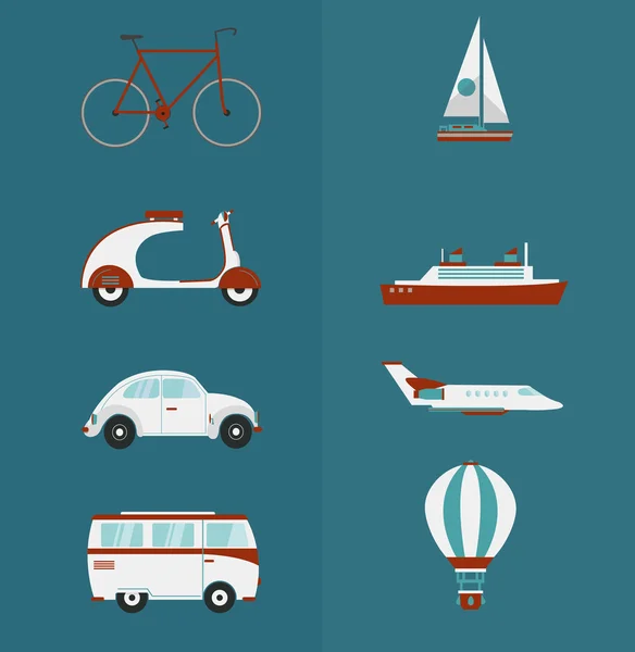 Conjunto de iconos de transporte — Vector de stock