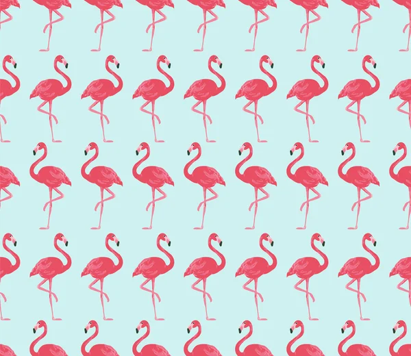 Ilustración vectorial patrón sin costura con flamenco rosa . — Vector de stock