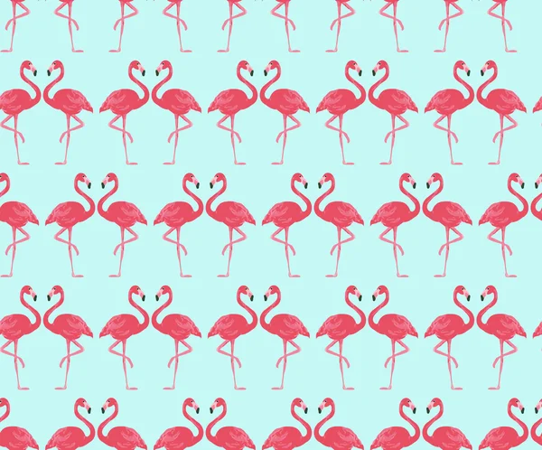 Vector illustration seamless pattern with pink flamingo. — Stock Vector