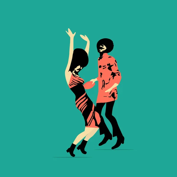 Bailando pareja funk — Vector de stock