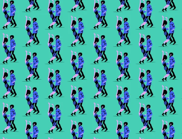 Patrón sin costuras baile funk pareja . — Vector de stock