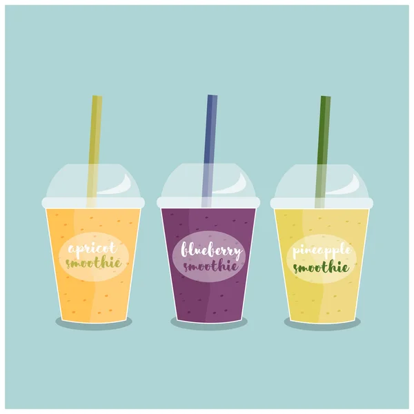 Smoothie para llevar y smoothie para ir sano jugo dieta fresca — Vector de stock