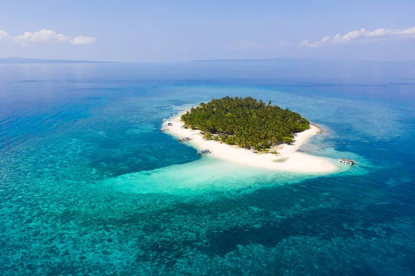 Verano Playa Paisaje Vistas Isla Tropical Palmeras Con Increíble Mar — Foto de Stock