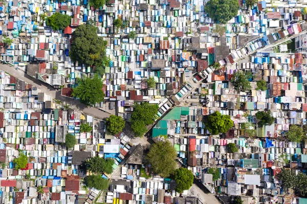 Severní Hřbitov Manile Mnoha Hroby Krypty Centru Města Letecký Pohled — Stock fotografie