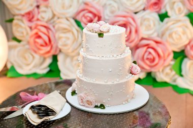 Tatil için güzel bir tatlı. Düğün pastası..