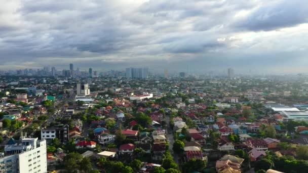 Manila, stolica Filipin, widok z lotu ptaka. — Wideo stockowe