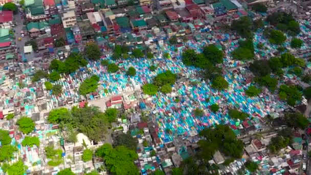 Manila Cimitero Nord vista aerea. — Video Stock