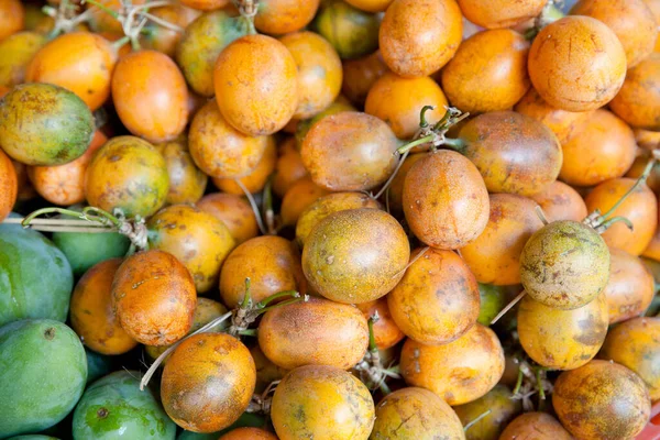 Muchos Frutos Maracuyá Mango Frutas Tropicales Maduras — Foto de Stock