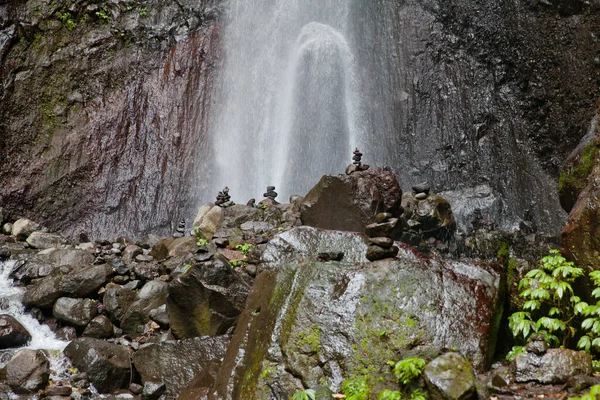 Waterval Stenen Jungle Bali Indonesië Koele Waterval Het Bos — Stockfoto