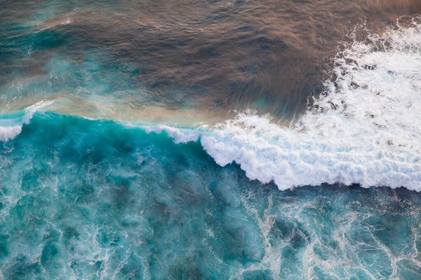 Blue Sea Texture Waves Foam Top View Sea Waves Sea — Stock Photo, Image