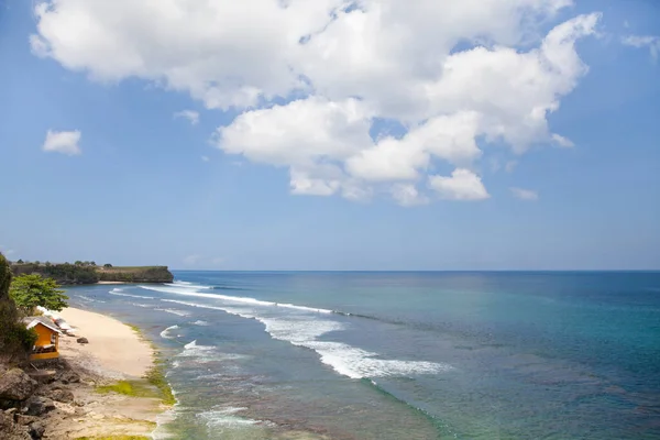 Kuta Beach Lombok Indonézia Paradicsomi Hely Szörfözésre Pihenésre Strand Sziget — Stock Fotó