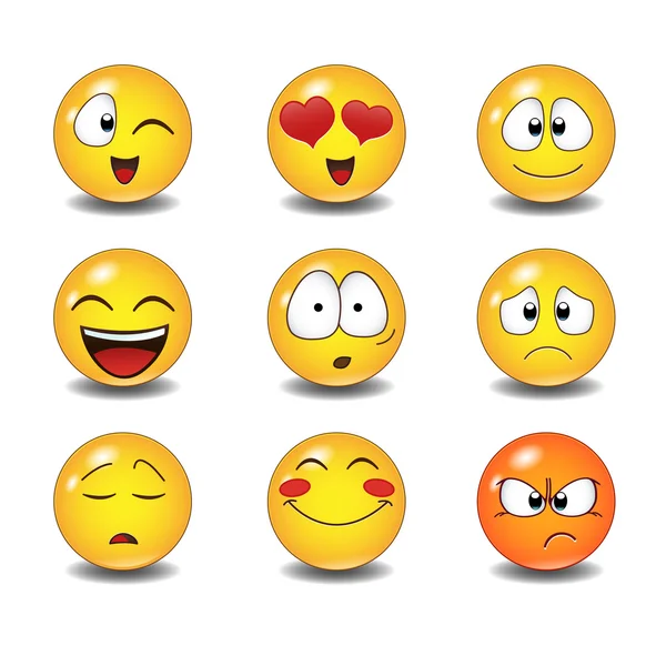 Conjunto de emoticonos — Archivo Imágenes Vectoriales