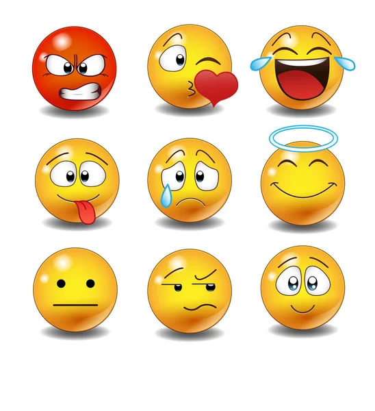 Conjunto de emoticonos . — Archivo Imágenes Vectoriales