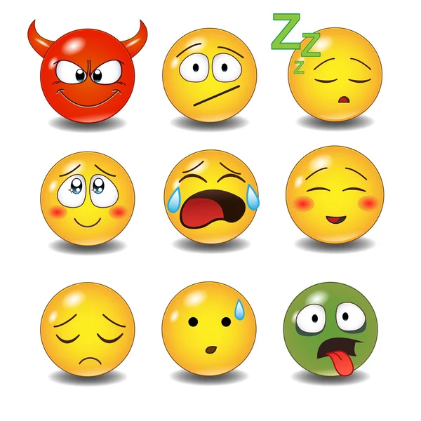 Set di emoticon — Vettoriale Stock