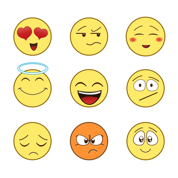Set di emoticon — Vettoriale Stock