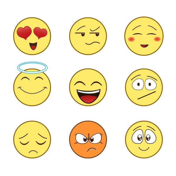 Conjunto de emoticonos — Vector de stock