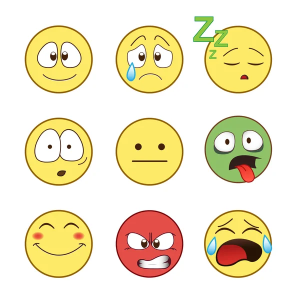 Conjunto de emoticons —  Vetores de Stock