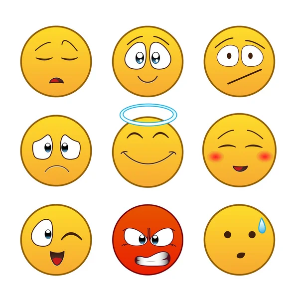 Set van emoticons — Stockvector