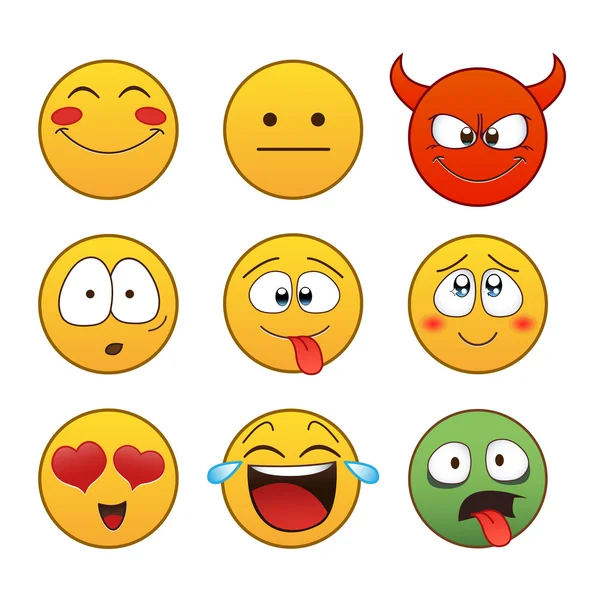 Conjunto de emoticonos . — Vector de stock